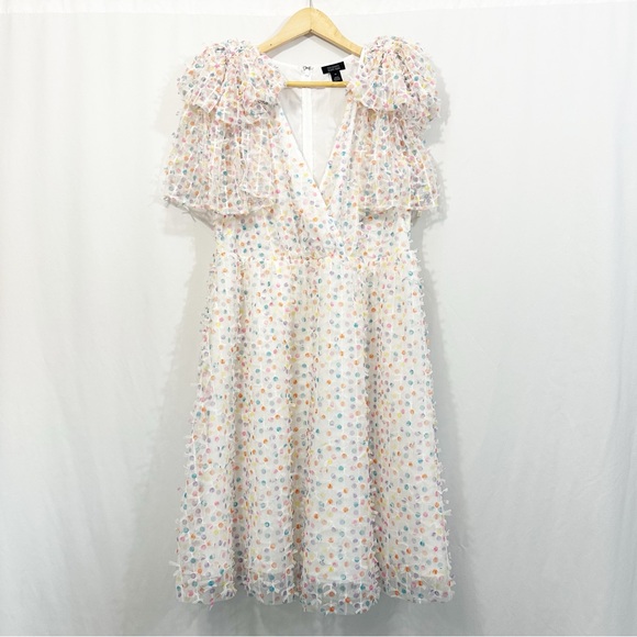 Halogen X Atlantic Pacific Polka Dot Rainbow Midi Dress - Picture 3 of 10